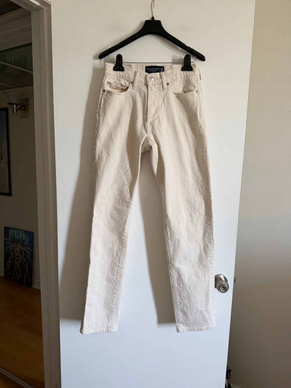 Abercrombie & Fitch Men’s White A&F Vintage Stretch 90’s Straight Jeans - Picture 9 of 13